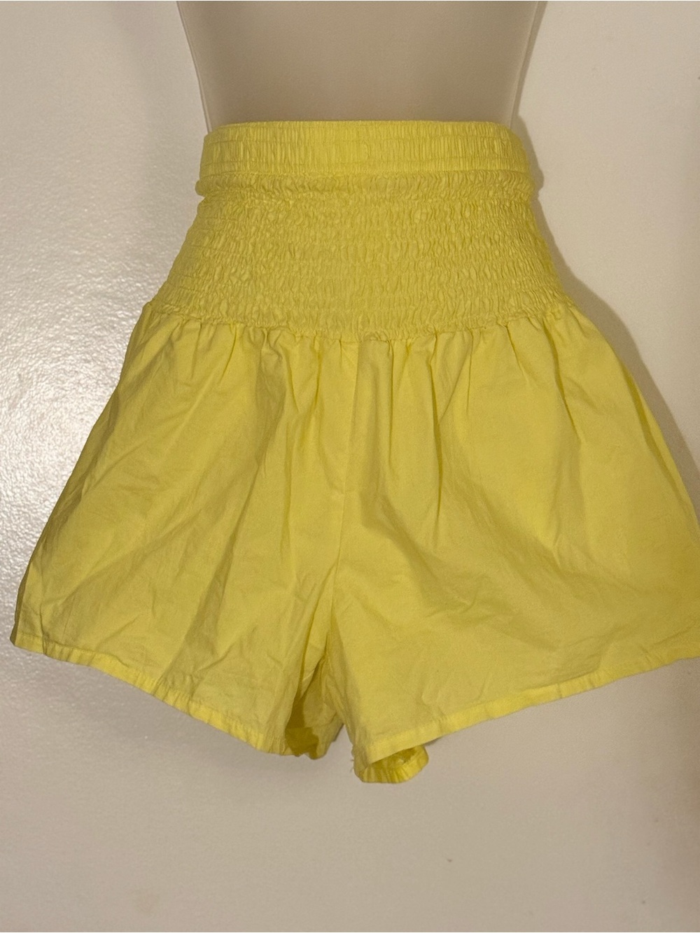 SHEIN Bright Yellow Smocked A-Line Skirt